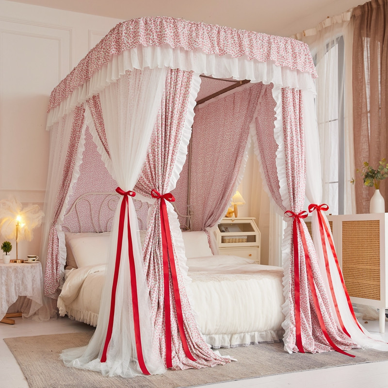 New U Rail Mosquito Net Home Track Bracket Bed Curtain Integral Double Bed Mantle Princess Wind Cloth Curtain Floor TatXX_ENCODE_CASE_CAPS_LOCK_Off