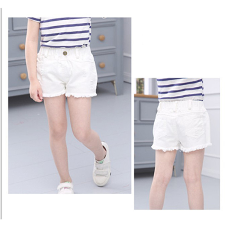 Trai quần short 2018 mùa hè mỏng trẻ em quần trẻ em quần short denim trong trẻ em lớn của bé quần short ánh sáng màu 3-14 tuổi