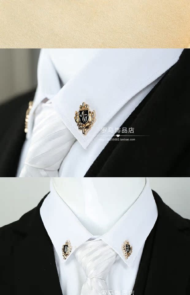 Mới vương miện trâm cài trâm cánh pin nam phù hợp với áo sơ mi chéo cổ pin khóa pin cổ áo kẹp phụ kiện ghim cài áo vest nam Chanel