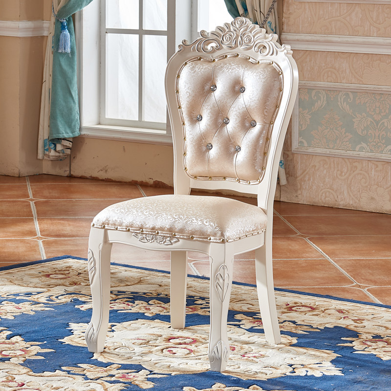 European Style Dining Chair Korean Pastoral Modern Simple Solid Wood Fabric Ivory White Hotel Dressing Desk Manufacturer Dining Table European Style Dining Chair Korean Pastoral Modern Simple Solid Wood Fabric Ivory White Hotel Dressing Desk Manufacturer Dining Table
