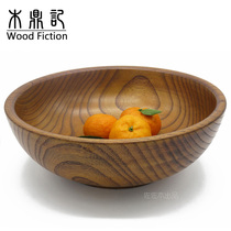 Whole wood solid wood bowl wooden bowl ramen bowl porridge bowl cooking bowl wooden and basin large soup bowl super large size