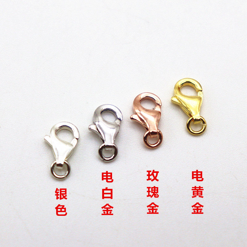 925 sterling silver water drop buckle spring buckle multi-color bracelet necklace connection buckle buckle allergies