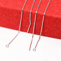 925 sterling silver electric white gold thick box chain ear cable tail closed hypoallergenic DIY ear ornaments accessories