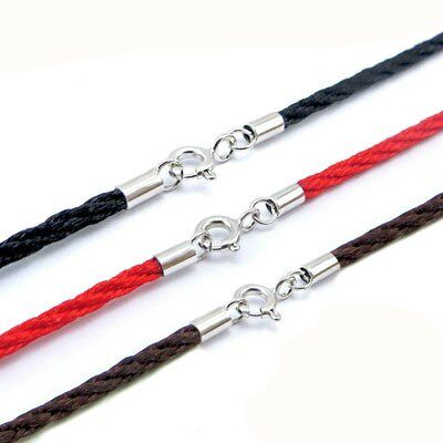 S925 silver accessories Necklace Pendant Rope Cotton Rope Pendant Rope Neck Rope Female Lock Bone Chain Woven Round Black Red Anti-Allergy