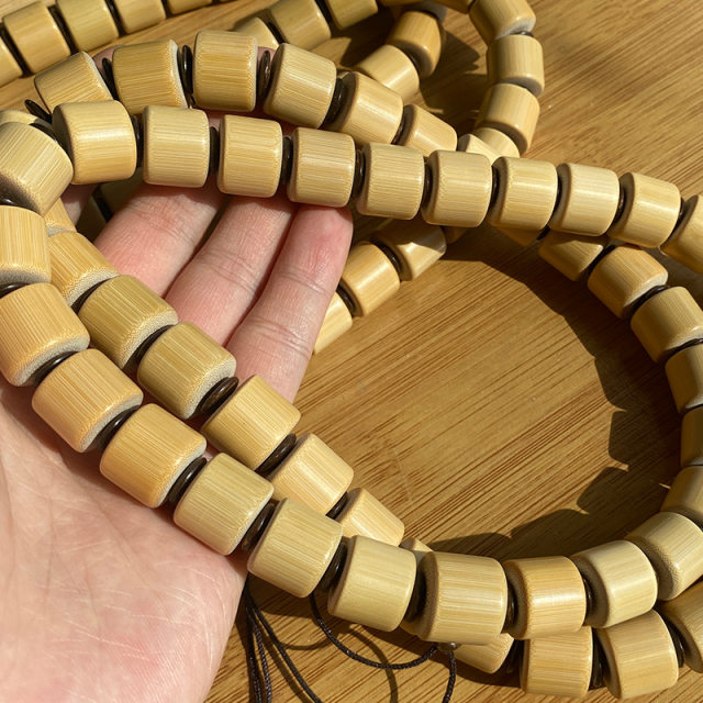 [Yujiesheng] Wenwan High Throwing Solid Bamboo Bracelet Bamboo Products Bracelet Buddha Bead Bracelet 54 Solid Bamboo Wenwan