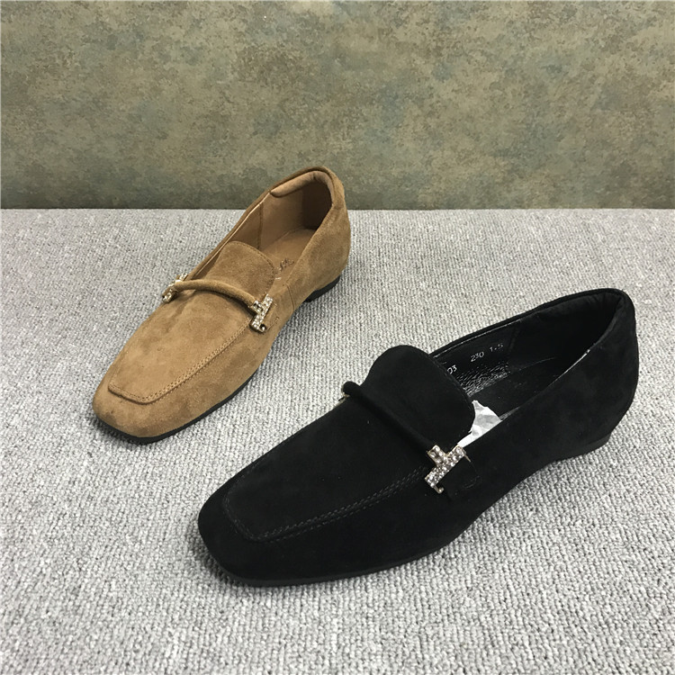 Broken code processing factory women's shoes 2022 spring new leather square toe matte leather British flat casual shoes women's singles shoes