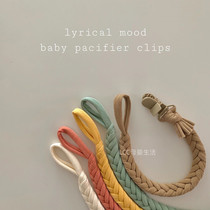 Exported to South Korea ins style pure handmade baby pacifier chain teether anti-fall chain elastic pacifier clip internet celebrity model