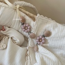 Korean ins log buckle teether pacifier clip anti-fall retro soft pacifier chain baby toy pacifier