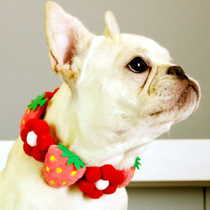 Pet Dog Dog Cat Kitty Neckline Ornament Teddy Bibong Chai Dog Ke Fund Woolen Collar Accessories Decorated Neck Ring Neck Collar