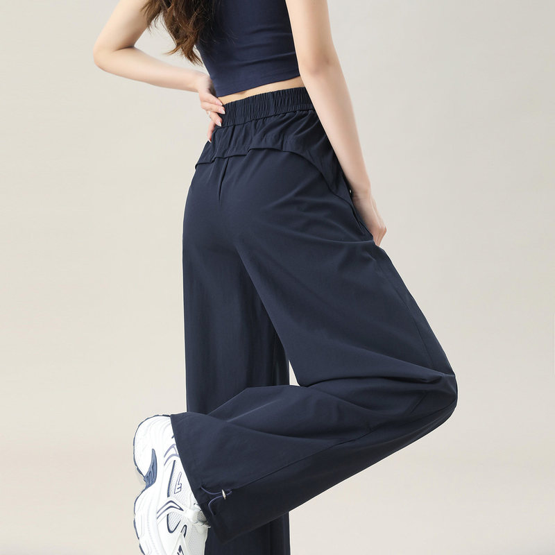 145cm Petite Ice Silk Quick-Dry Cargo Pants for Women, Summer Thin Style, 150cm High-Waisted Loose Casual Sports Wide-Leg Pants 145cm Petite Ice Silk Quick-Dry Cargo Pants for Women, Summer Thin Style, 150cm High-Waisted Loose Casual Sports Wide-Leg Pants