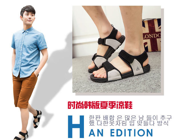Dép nam bằng da nam đôi nữ phiên bản Hàn Quốc của thủy triều giải trí kéo 2018 hè mới Việt Nam giày đi biển đen dép sandal nam