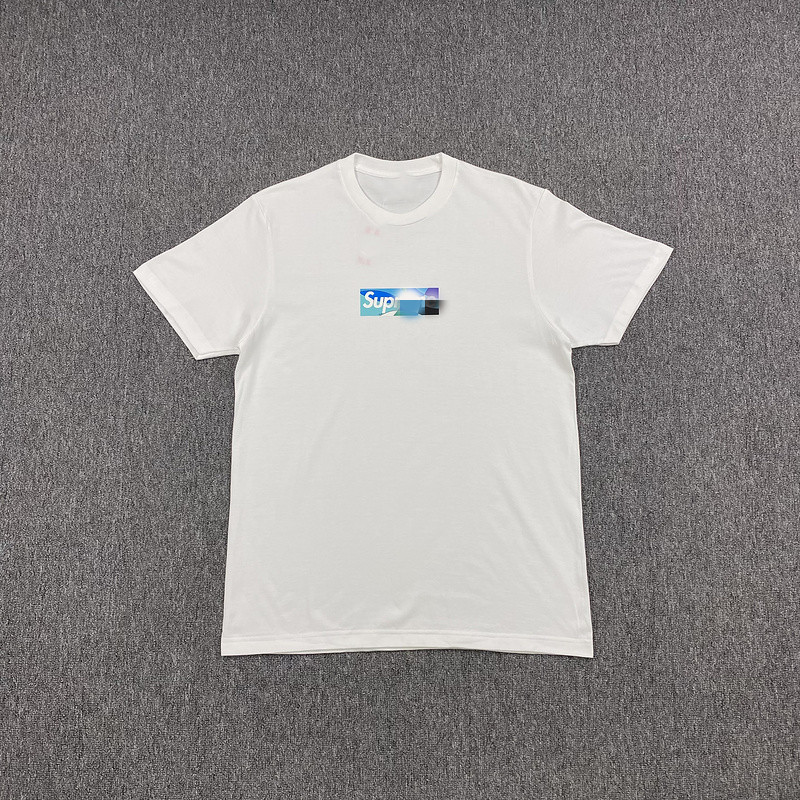 White Ink BlueLogan   Beauty trend Simplicity Small LOGO printing Short sleeve T-shirt