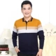 Cotton Daddy 40-50 tuổi 60 nam trung niên áo thun dài tay mùa thu ông nội váy áo có túi ao thun nam