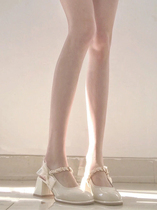 OMG Fairy Shoes Rear Empty Bag Head Sandals White Coarse Heel High Heel Shoe Style Mary Precious Shoes