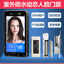 Dynamic face access control machine swiping all-in-one outdoor waterproof attendance machine power controller electric lock brush face set