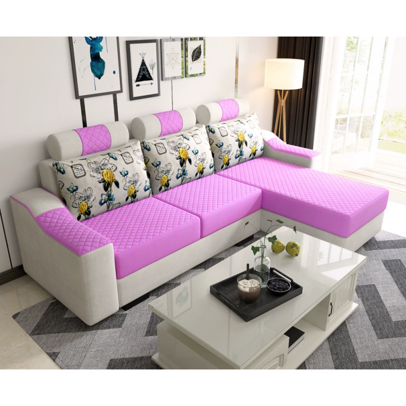 Sofa phòng khách sofa căn hộ nhỏ Sofa có thể gập lại đa chức năng Châu Âu sofa giường vải sang trọng ánh sáng Bắc Âu mục đích kép - Ghế sô pha