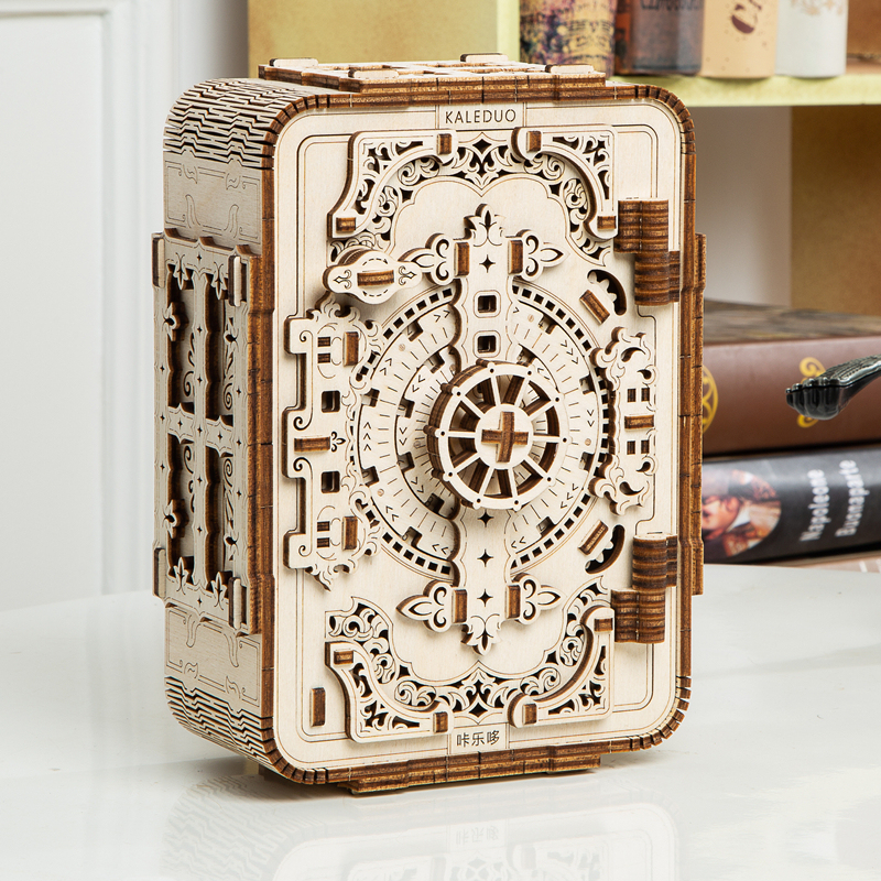 Wooden DIY Assembly Toy, Large Detective Structure Model, Creative Hand-Assembled Gift, Password Box