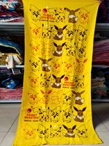 Cotton Pikachu bath towel Cotton absorbent cute Cartoon Pokémon childrens thin day single Pokemon
