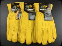 Yellow wells gloves Leather Outdoor Cowhide Gloves Labor gloves Work Bushcraft Motorcycle Gloves