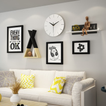 Nordic style sofa background wall decoration painting Restaurant simple frame personality hanging painting Studio black and white fashion wall painting