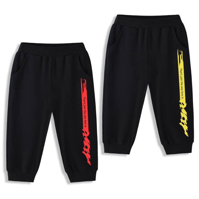 Boy Shorts Summer Slim Fit Boy Pure Cotton Seven Pants Summer 50% Pants Outside Wearing Children Pants Sports Pants Summer Dress