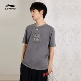 Li Ning, летняя спортивная футболка с коротким рукавом для отдыха, с вышивкой, свободный крой