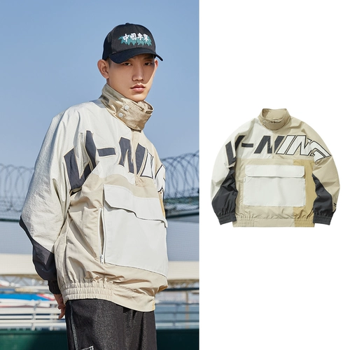 Li Ning, дышащий модный ветрозащитный спортивный плащ для отдыха, свободный крой