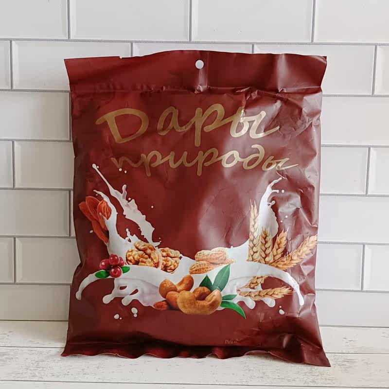 Russia Imports Candy Delight with Candy Nuts, Grains Energy Stick Snacks Super Tasty 500g