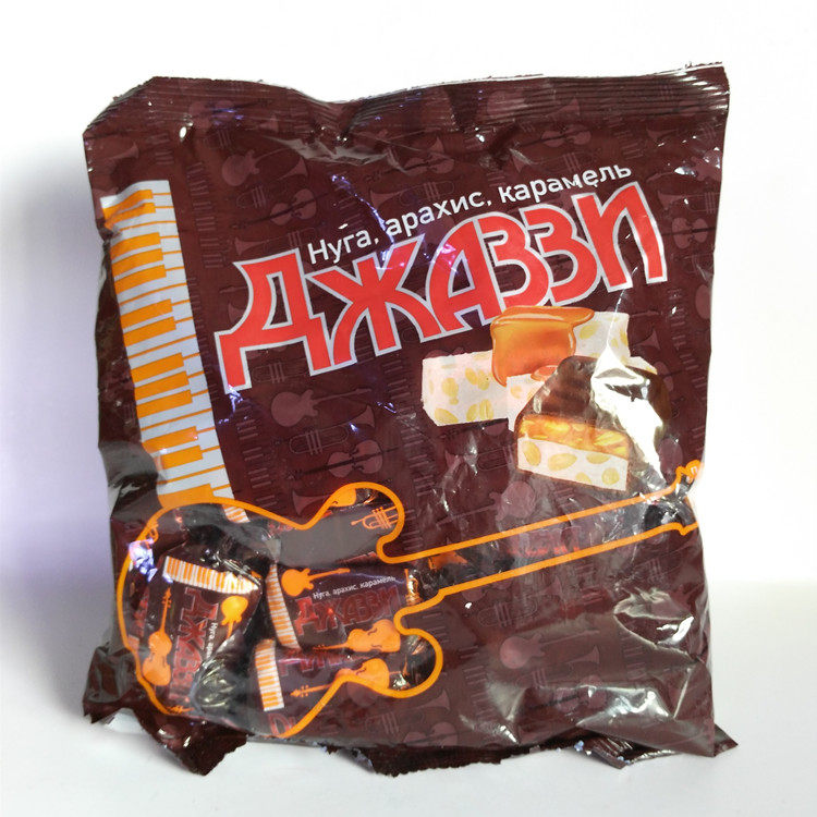 Russian Black Jazz Candy Delight Cream Peanuts Sandwich Chocolate sugar snacks 500g per bag