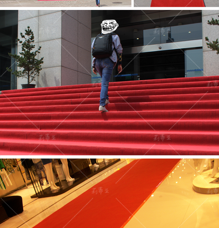 Đám cưới dày đám cưới thảm đỏ một lần lễ khai mạc non-slip chào đón cầu thang cầu thang triển lãm lễ hội sử dụng lâu dài thảm cao su trải sàn