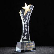 Trophy crystal creative custom custom medals High-grade metal glass Golf lettering embroidery semi-permanent competition