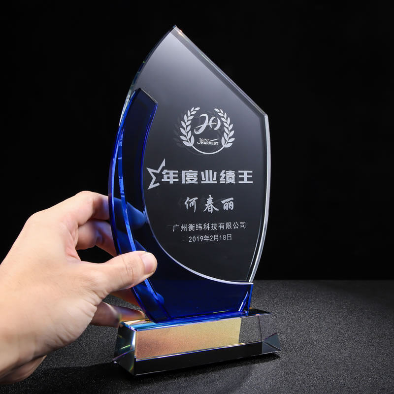 Crystal Medal Trophy Custom Creativity Set Up High-end Glass Glass Golf Veins Embroidered Semi Permanent Lettering Contest