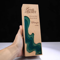 New wooden trophy Crystal creative custom art solid wood resin medal custom award souvenir lettering