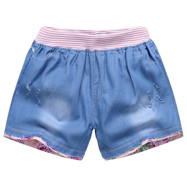 Cô gái quần short mùa hè trẻ em quần short denim bé nóng quần cậu bé lớn chàng trai quần short denim ra mặc thủy triều mỏng