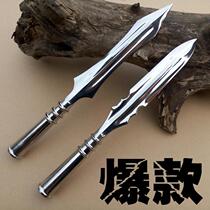 Factory direct stainless steel gun head overlord red tassel gun head performance combat gun head long sword does not open the blade