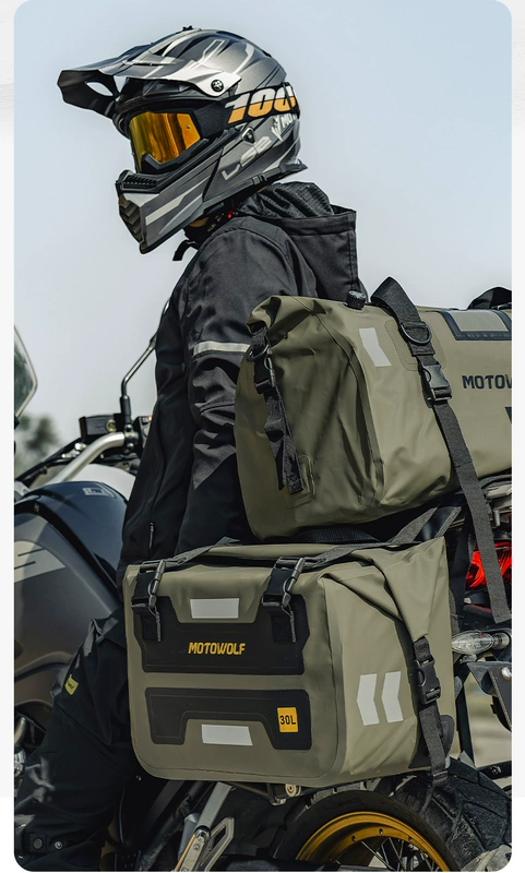balo du lịch nữ Modo Wolf Túi Bên Hông Chống Thấm Nước Ghế Sau Đuôi Túi Dung Tích Lớn Xe Máy Túi Rider Xe Máy Du Lịch ba lô du lịch balo du lịch nữ