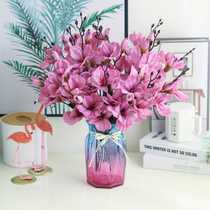 Phalaenopsis simulation flower fake flower living room decoration plastic bouquet dry floral decoration flower table flower arrangement Flower arrangement