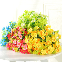 Single bouquet of European small roses Simulation flower Fake flower Living room single decorative lily Sun flower Sunflower silk flower