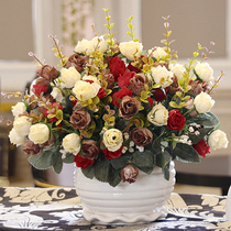 Fake flowers Simulation flowers living room ornaments Plastic bouquets decorative flowers Table flowers pendulum flowers Dried flower arrangement Sunflower silk flowers