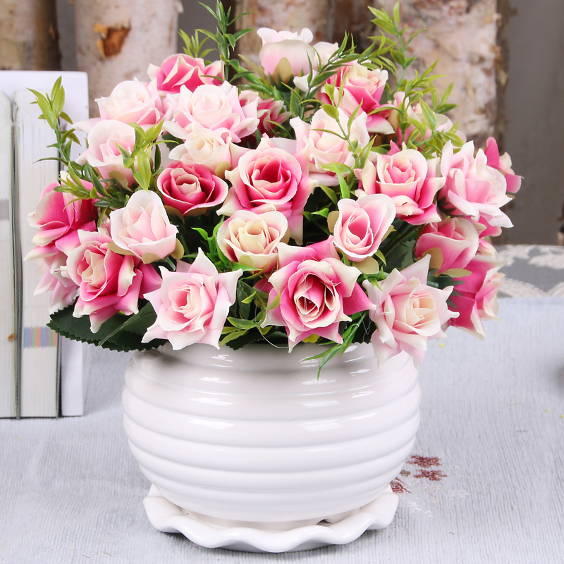 Usd 26 71 Artificial Flower Simulation Rose Bouquet Silk Artificial Flower Type Silk