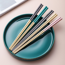 304 Stainless Steel Chopsticks Ten Pairs Household Non-Slip Light Luxury One Chopstick Per Person Nordic Inspire Net Red Chopsticks Set