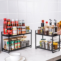 perforation-free cabinet tiered shelf spice rack salt and vinegar storage rack countertop kitchen supplies spice rack