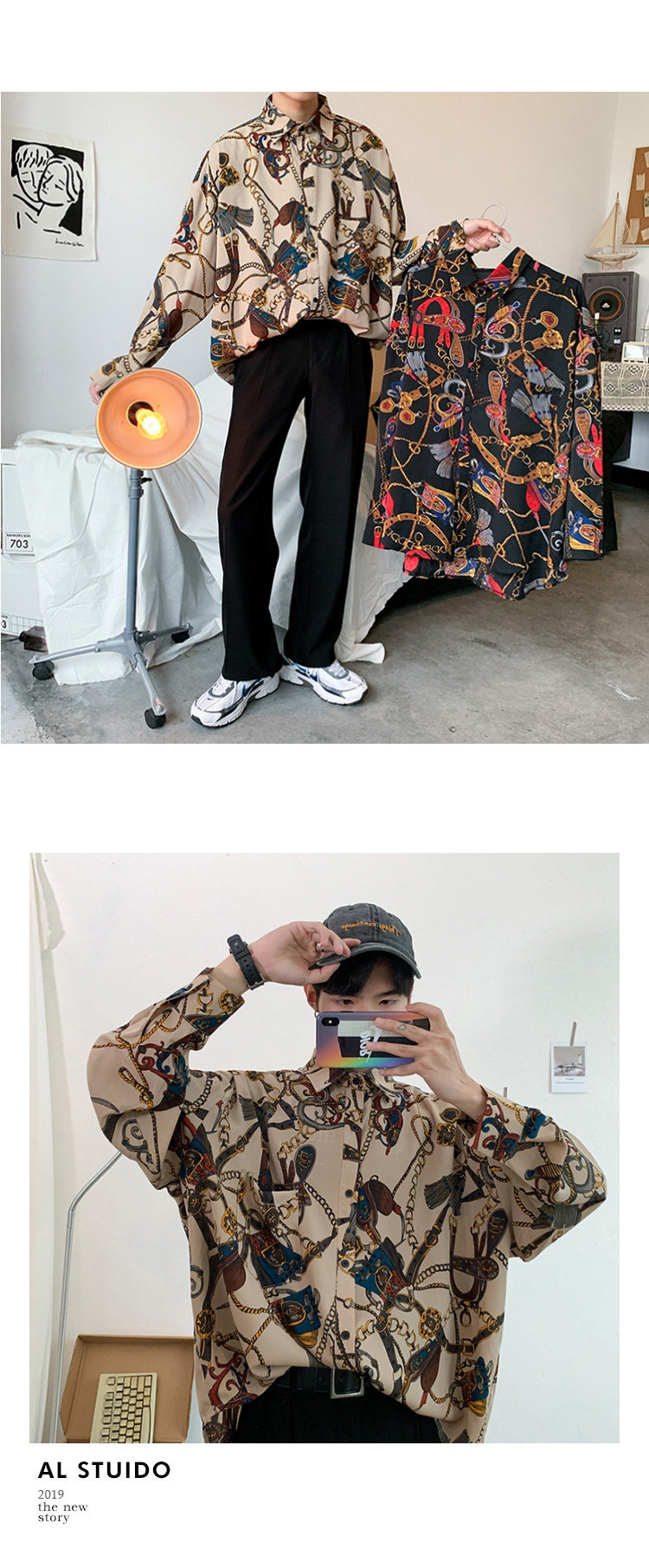 港式复古花衬衫男痞帅服装80年代怀旧青少年学生情侣设计感小众衣 红袖服饰 批发货源 搜款网