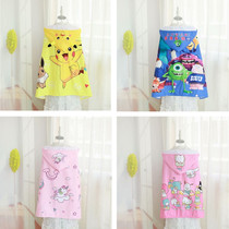 Cartoon unicorn child bath towels male and female summer thin section with cap cloak water suction speed dry beach swimming bathrobe can be worn