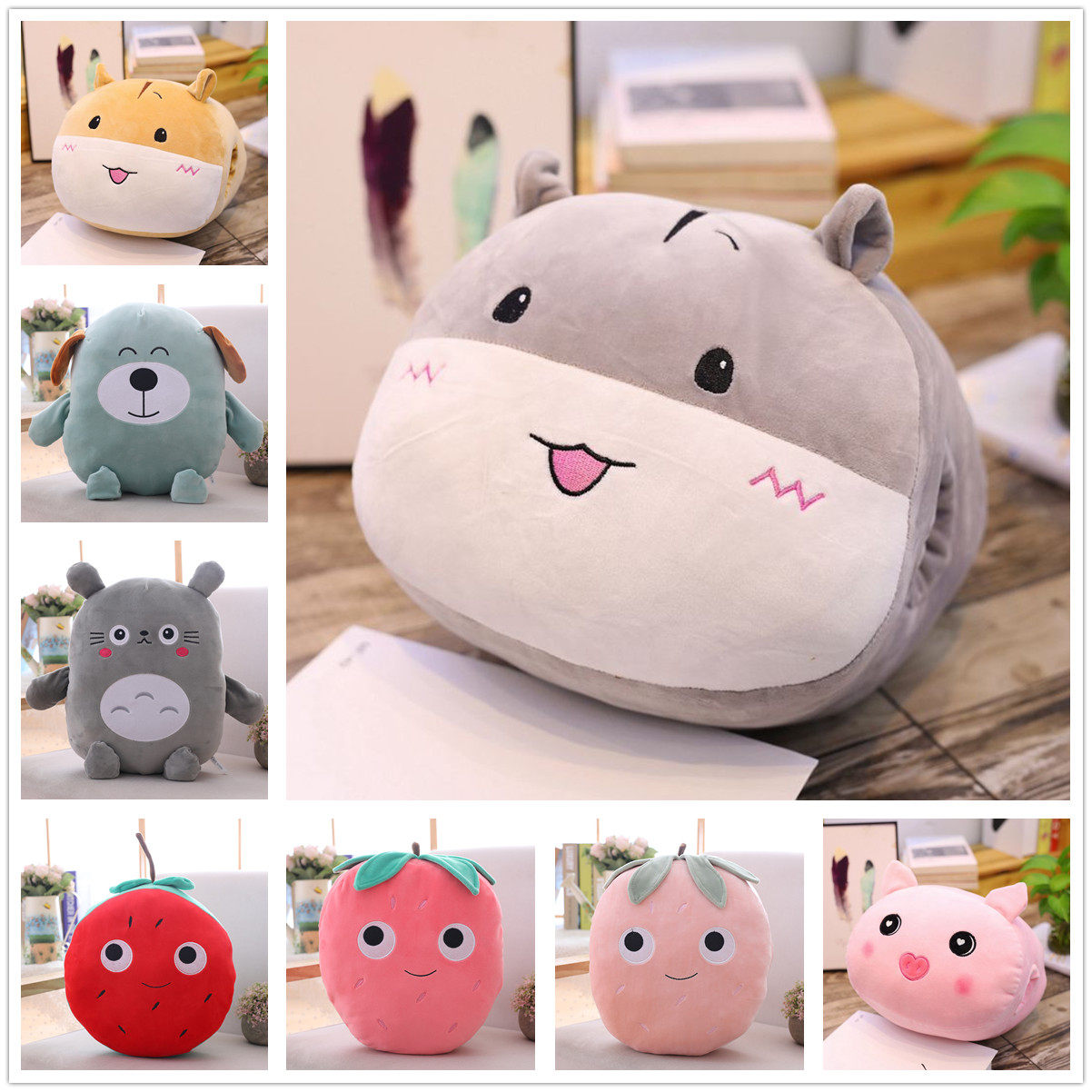 Cartoon hamster plush warm hand bag cover cute down cotton animal meddling with pillow hand cover not charging warm hand baby girl