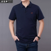 Xe jeep jeep ngắn tay áo thun nam rộng size 2019 hè nam kinh doanh ve áo màu rắn POLO áo cotton mỏng bom - Áo phông ngắn