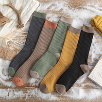 Medium Length Silo Socks Spring Autumn Women Season Double Stitch Collage Stockings Socks 100 Hitch Comfort Soft Cotton Socks Trendy Days breathable