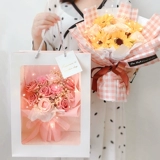 Мыло на день Святого Валентина с розой в составе с экстрактом подсолнечника для друга, подарок на день рождения