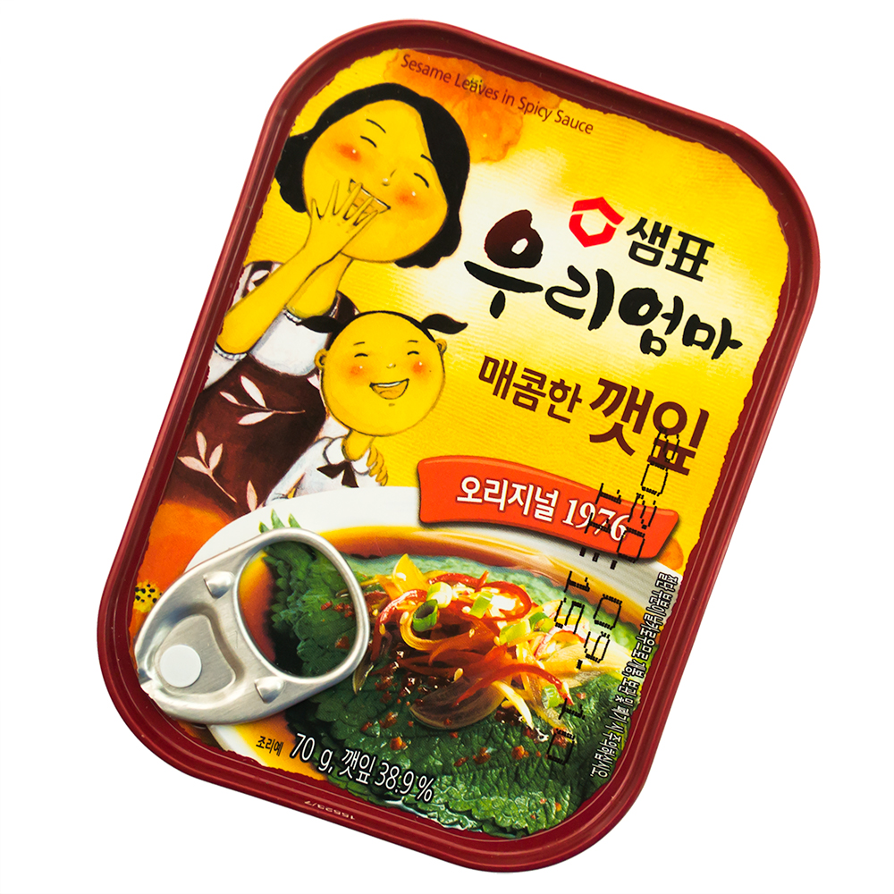 Korean Boarding House Spicy Purple Suba Leaves Canned travel party portable with 70g spicy notes (5839) single