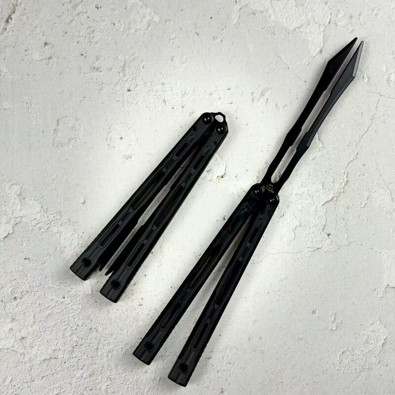 8803 Black Warrior Tuning Fork Class Creation Butterfly Knife Training Practice Version High Aesthetic Fine-Tuned Glass Tuning Fork Unsharpened